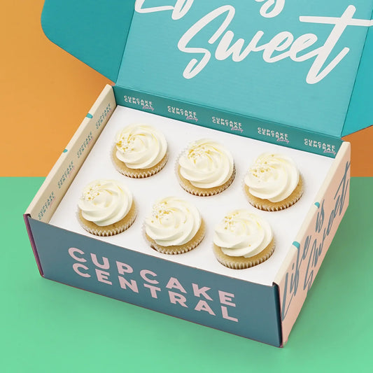 6 Vanilla Vanilla Cupcake Gift Box -  Cupcake Central