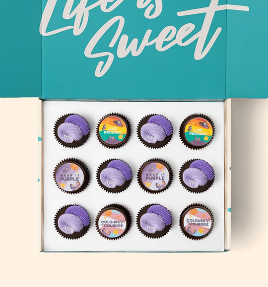 12 Wear It Purple Cupcake Gift Box - Gluten Free