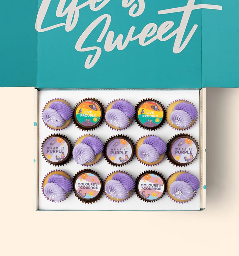 15 Wear It Purple Mini Cupcake Gift Box - Vegan