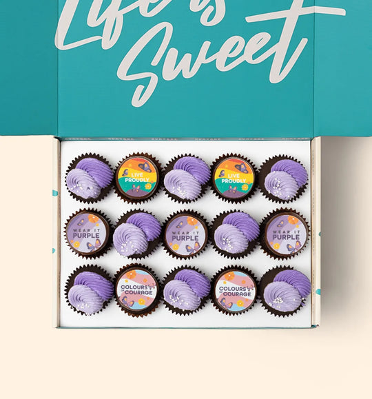 15 Wear It Purple Mini Cupcake Gift Box - Gluten Free