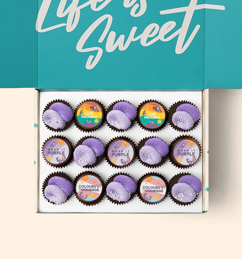 15 Wear It Purple Mini Cupcake Gift Box - Gluten Free