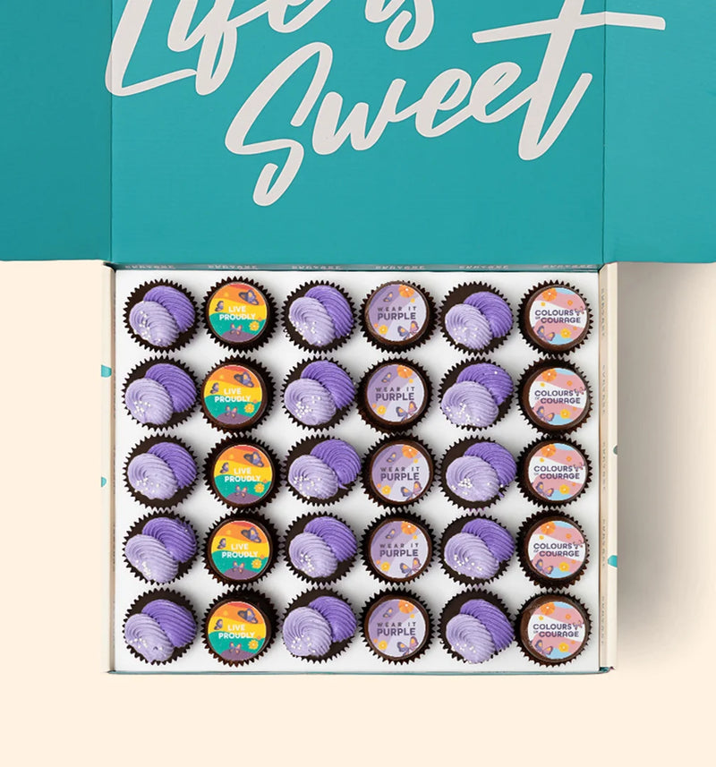 30 Wear It Purple Mini Cupcake Gift Box - Gluten Free