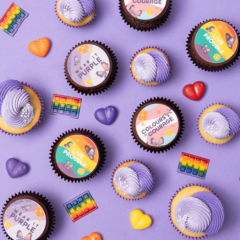 30 Wear It Purple Mini Cupcake Gift Box - Gluten Free