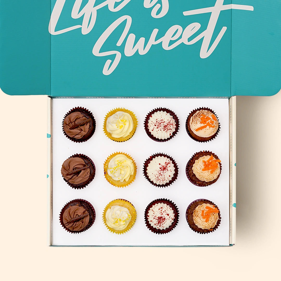 12 Assorted Cupcake Gift Box (GF) -  Cupcake Central