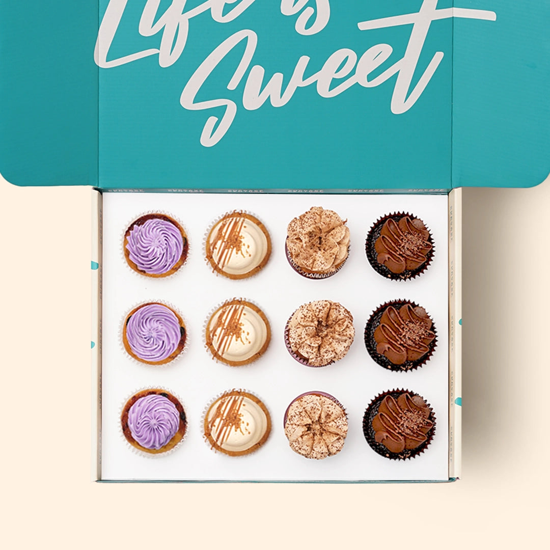 12 Assorted Cupcake Gift Box (VEGAN)