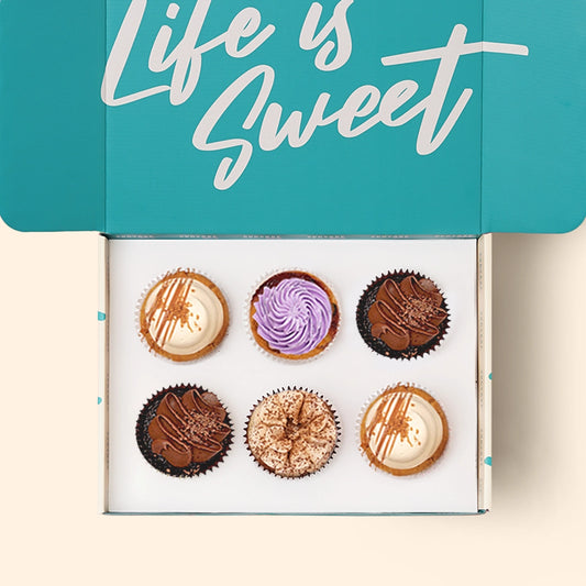 6 Assorted Cupcake Gift Box (VEGAN)