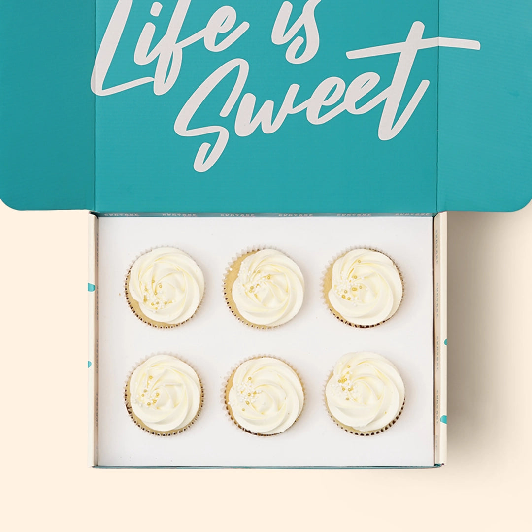 6 Vanilla Vanilla Cupcake Gift Box -  Cupcake Central