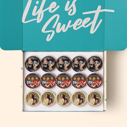15 Mini Cupcakes with Edible Logos Gift Box