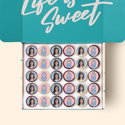 30 Mini Cupcakes with Edible Logos Gift Box