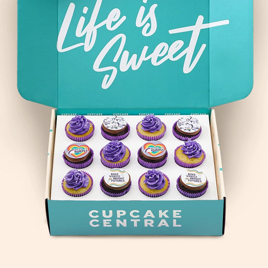 12 Wear It Purple Cupcake Gift Box (VEGAN)