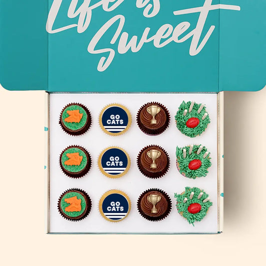 12 x GO CATS Footy Cupcake Gift Box