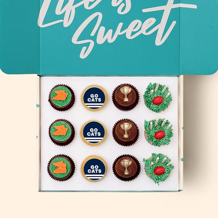 12 x GO CATS Footy Cupcake Gift Box -  Cupcake Central