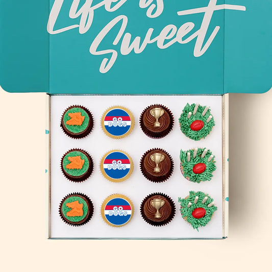 12 x GO DOGS Footy Cupcake Gift Box