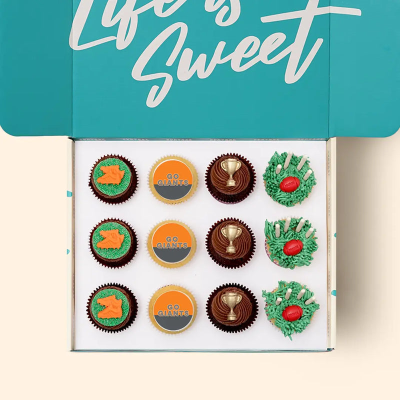 12 x GO GIANTS Footy Cupcake Gift Box -  Cupcake Central