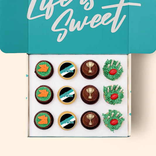12 x GO POWER Footy Cupcake Gift Box