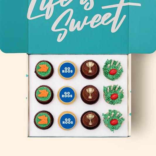 12 x GO ROOS Footy Cupcake Gift Box