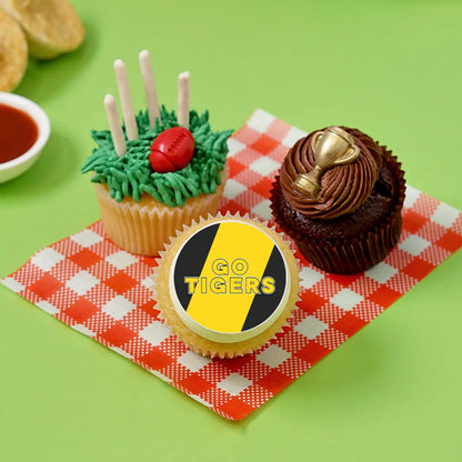 12 x GO TIGERS Footy Cupcake Gift Box