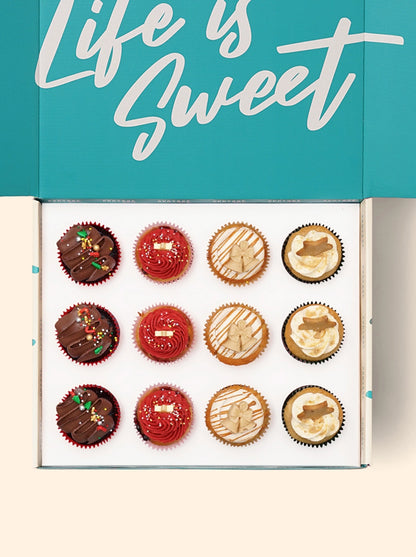 12 Christmas Cupcakes Gift Box (VEGAN)