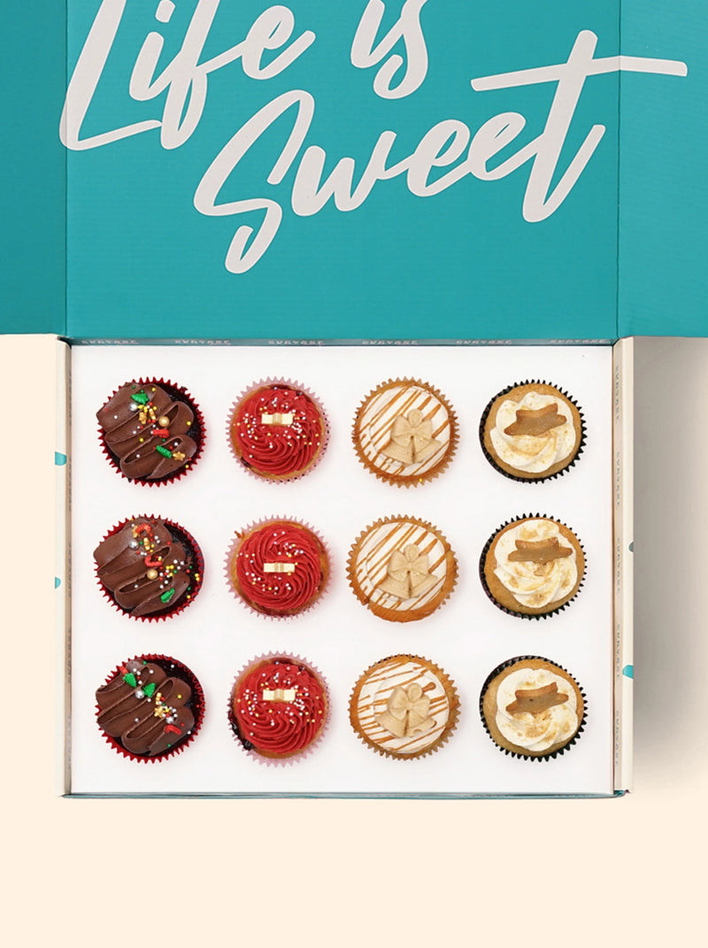 12 Christmas Cupcakes Gift Box (VEGAN) -  Cupcake Central