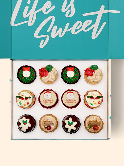 12 Christmas Cupcakes Gift Box -  Cupcake Central