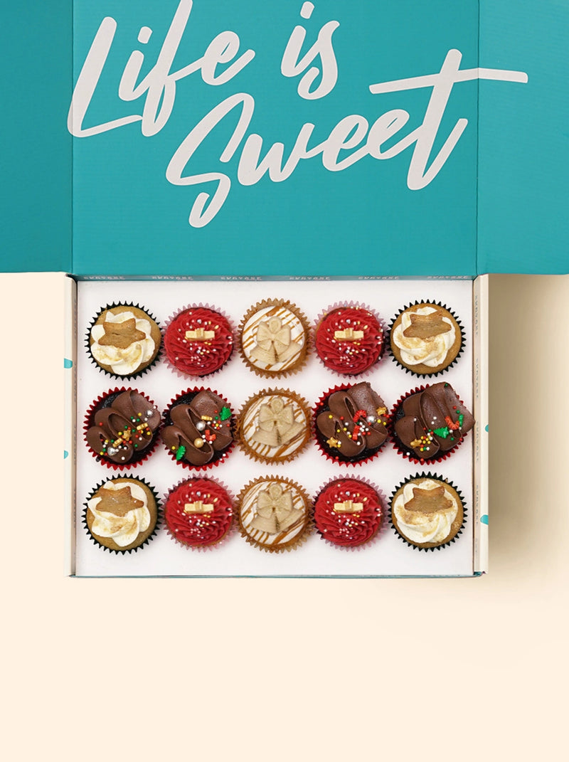 15 Christmas Mini Cupcakes Gift Box (VEGAN) -  Cupcake Central