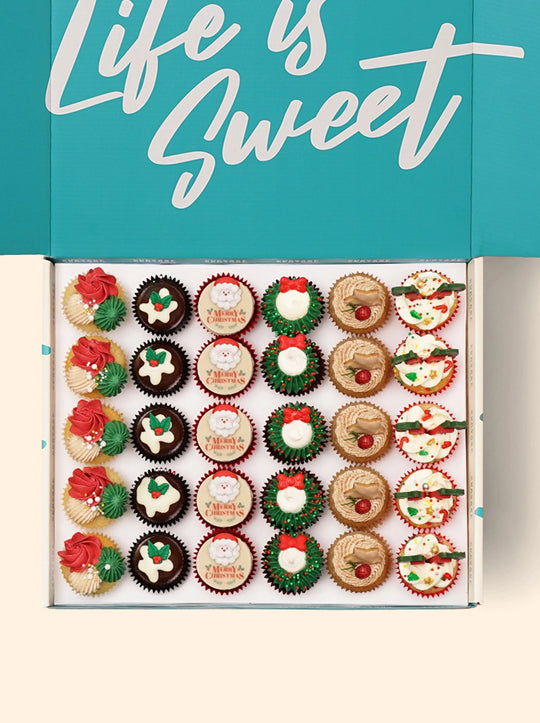 30 Christmas Mini Cupcakes Gift Box -  Cupcake Central