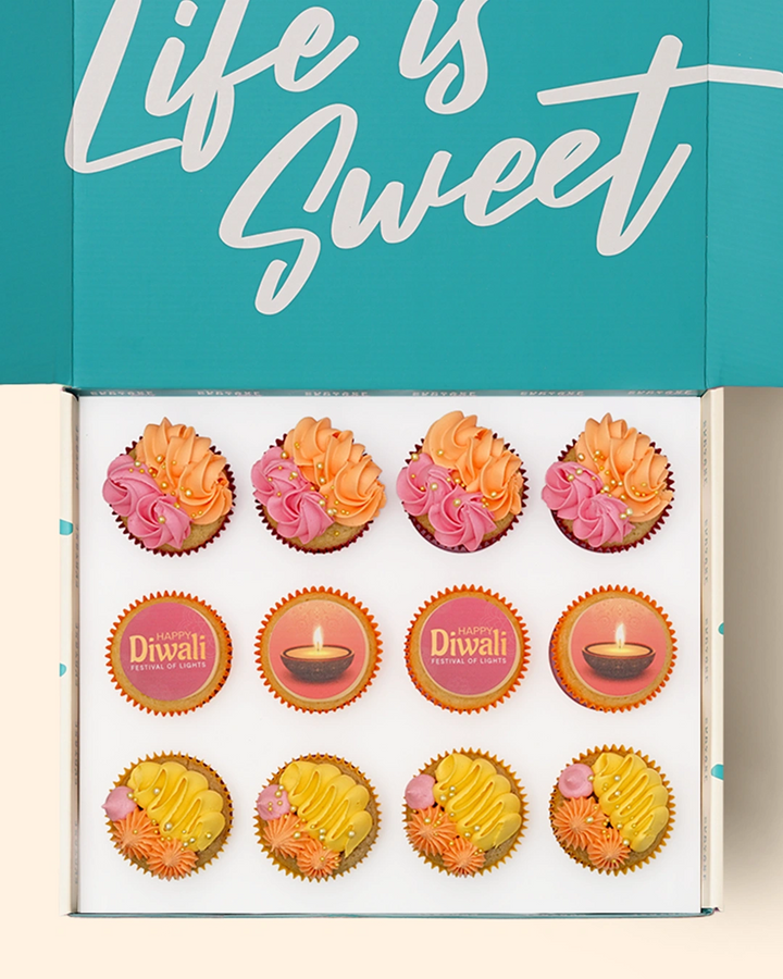 12 Diwali Cupcake Gift Box (Vegan)