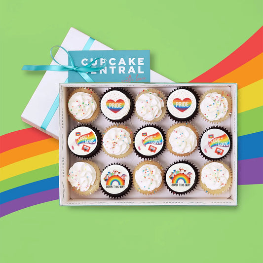 15 Love is Love! Pride Themed Mini Cupcakes Gift Box (VEGAN) -  Cupcake Central