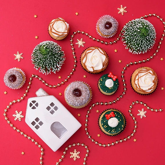 30 Christmas Mini Cupcakes Gift Box (VEGAN) -  Cupcake Central