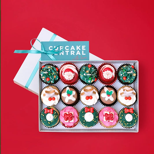 15 Christmas Mini Cupcakes Gift Box -  Cupcake Central