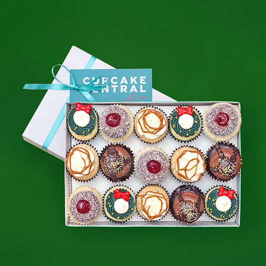 15 Christmas Mini Cupcakes Gift Box (VEGAN) -  Cupcake Central
