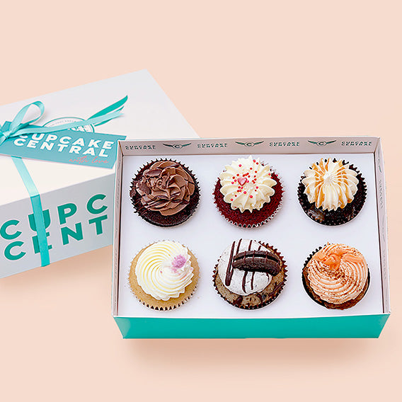 6 Assorted Cupcake Gift Box -  Cupcake Central