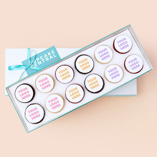 12 Cupcakes with Edible Logos Gift Box (VEGAN) -  Cupcake Central