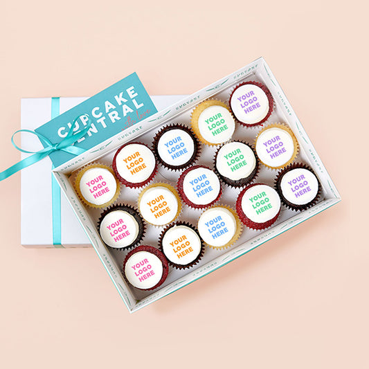 15 Mini Cupcakes with Edible Logos Gift Box (VEGAN) -  Cupcake Central