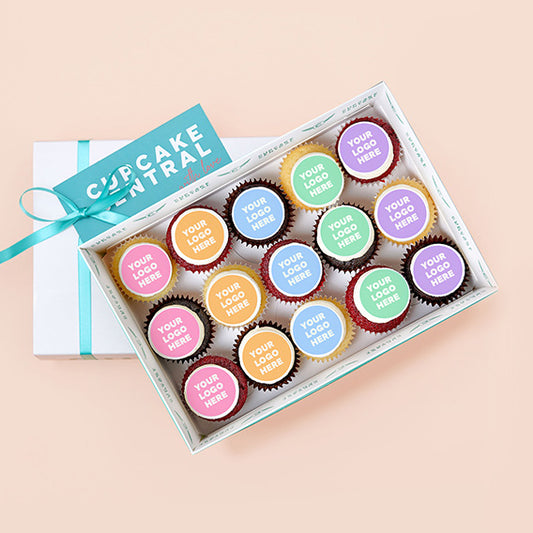 15 Mini Cupcakes with Edible Logos Gift Box -  Cupcake Central