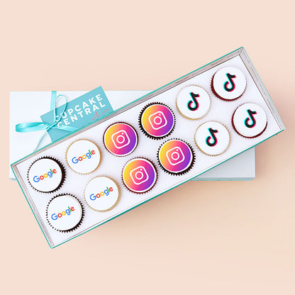 12 Cupcakes with Edible Logos Gift Box (VEGAN) -  Cupcake Central