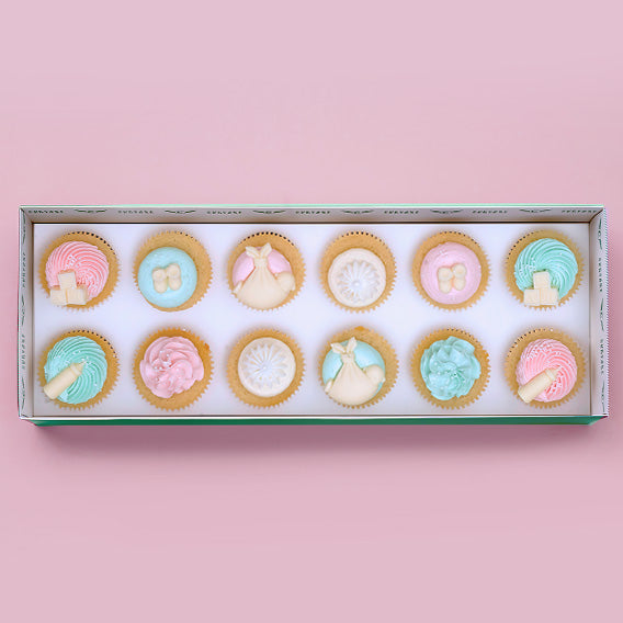 GIRL Gender Reveal - 12 Cupcake Gift box -  Cupcake Central