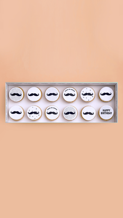 Moustache Themed Cupcakes - Gift Box -  Cupcake Central