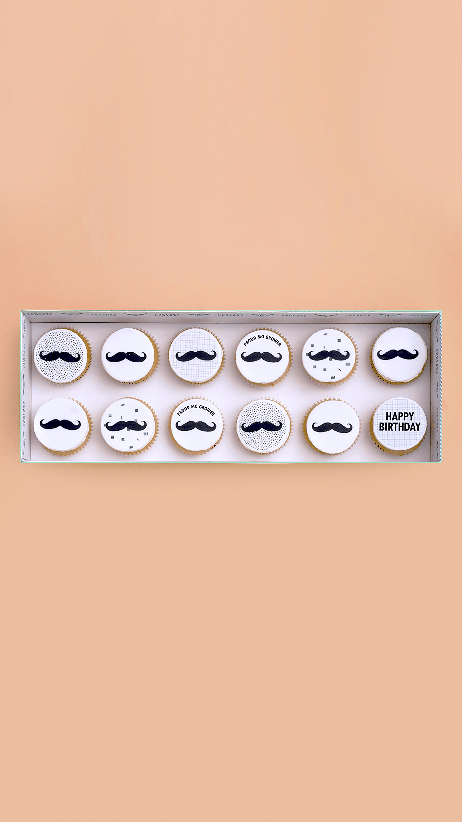 Moustache Themed Cupcakes - Gift Box (VEGAN) -  Cupcake Central